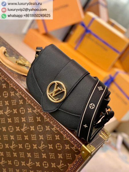 Louis Vuitton LV Pont 9 Soft MM M58967 Black Leather Shoulder Bags