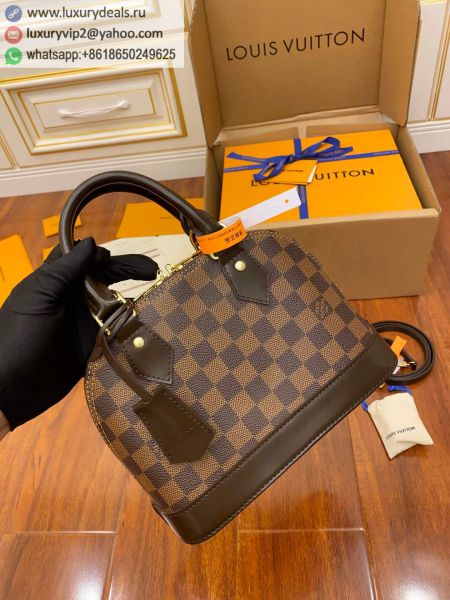 Louis Vuitton LV Alma BB N41221 Coffee Canvas Tote Bags