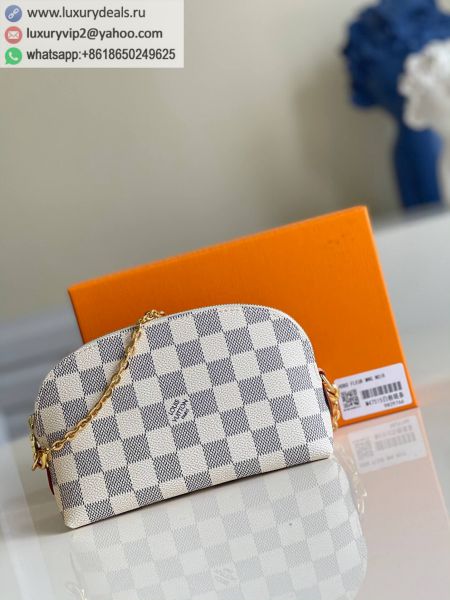 Louis Vuitton LV Cosmetic Pouch N60024 White PVC Makeup Bags