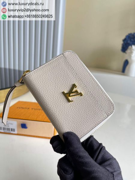 Louis Vuitton LV Lockme Zippy coin purse M80100 Apricot Leather Wallets