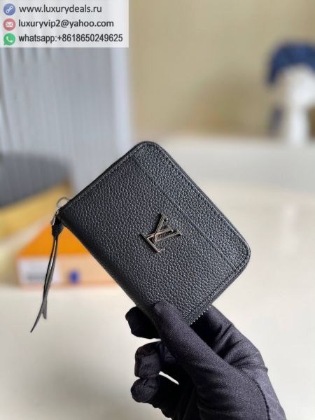 Louis Vuitton LV Lockme Zippy coin purse M80099 Black Leather Wallets
