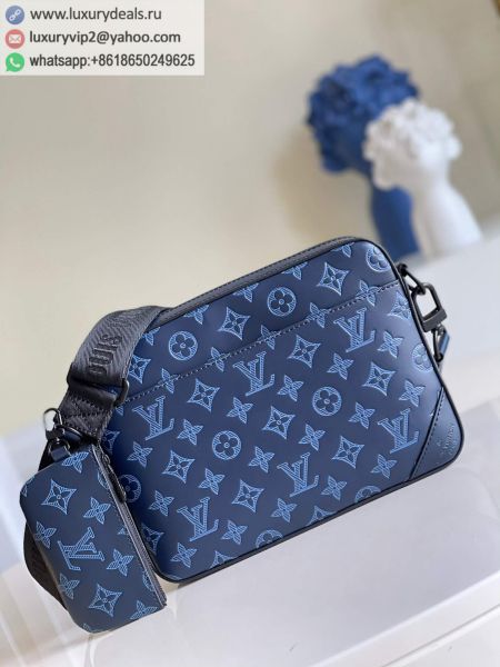 Louis Vuitton LV Duo Messenger Messenger M45730 Blue Leather Shoulder Bags