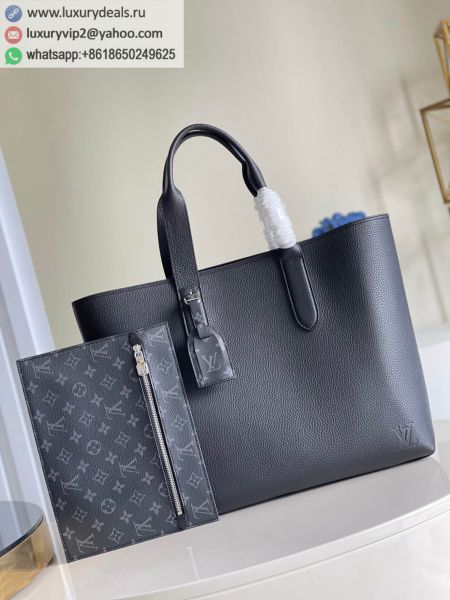 Louis Vuitton LV Cabas Voyage bag M52817 Black Leather Briefcases