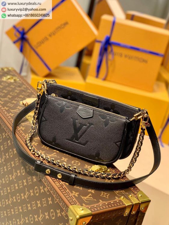 Louis Vuitton LV Multi Pochette Accessoires cross-body bag M80399 Women Leather Shoulder Bags Black