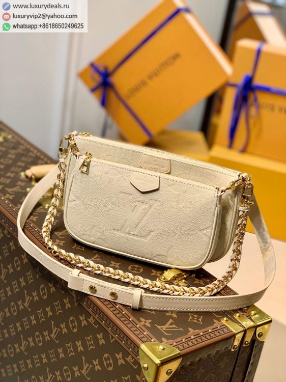 Louis Vuitton LV Multi Pochette Accessoires cross-body bag M80447 Women Leather Shoulder Bags Milk White