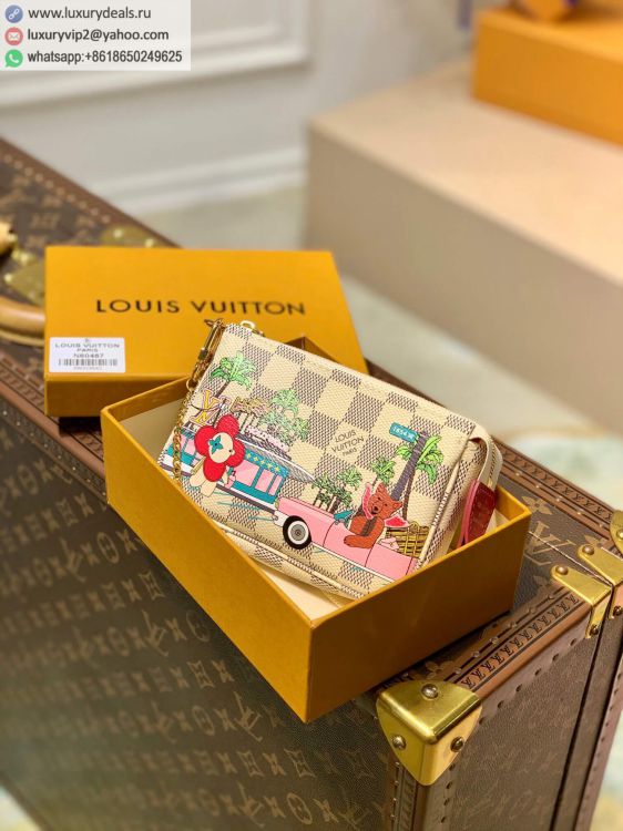 Louis Vuitton LV Mini Pochette Accessoires N60487 Women PVC Clutch Bags Damier