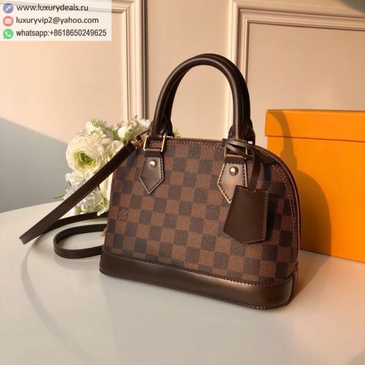 Louis Vuitton LV Alma BB Damier N41221 Women PVC Shoulder Bags Brown