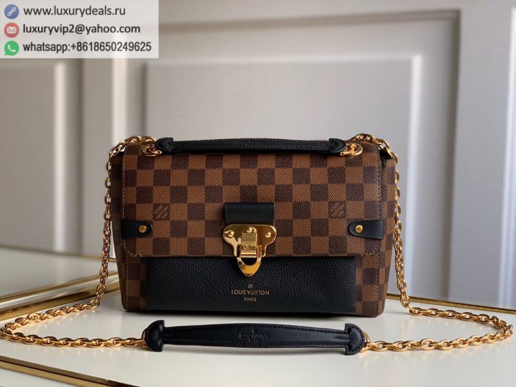 Louis Vuitton LV Vavin Damier PM Chain N40108 Women PVC Shoulder Bags Black