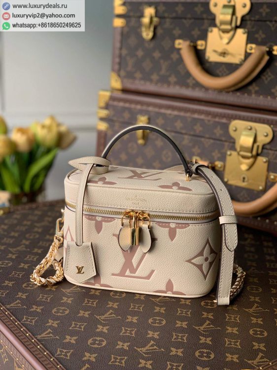 Louis Vuitton LV Vanity PM M45599 Women Leather Makeup Bags Milk White