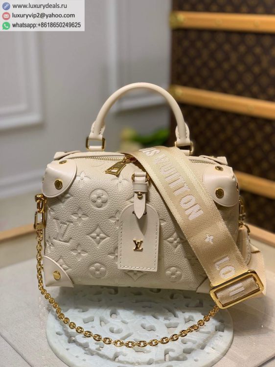 Louis Vuitton LV Petite Malle Souple handbag M45394 Women Leather Shoulder Bags Milk White
