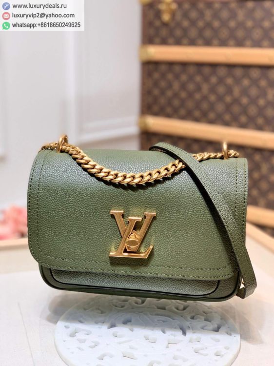 Louis Vuitton LV Lockme Chain bag M57067 Women Leather Shoulder Bags Olive Green