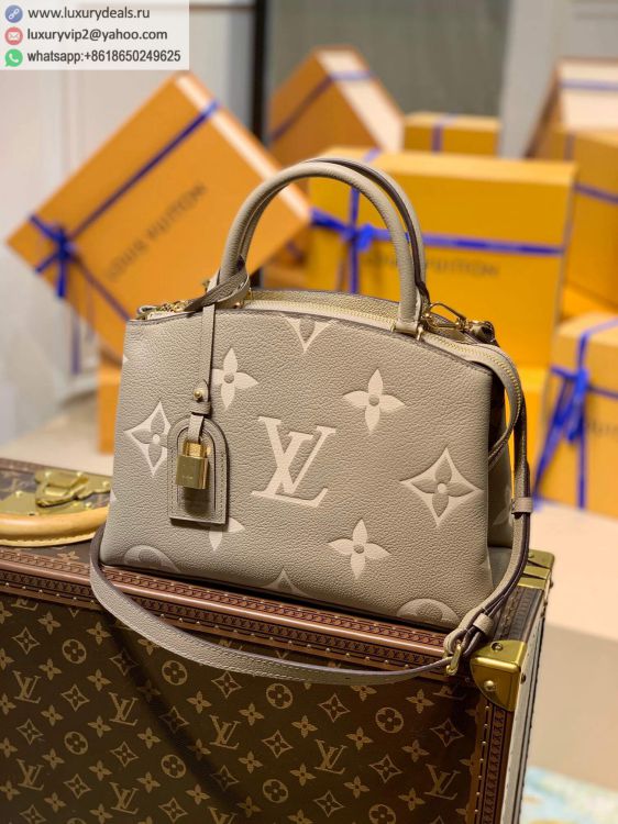Louis Vuitton LV Petit Palais handbag M58914 Women Leather Shoulder Bags Elephant Gray