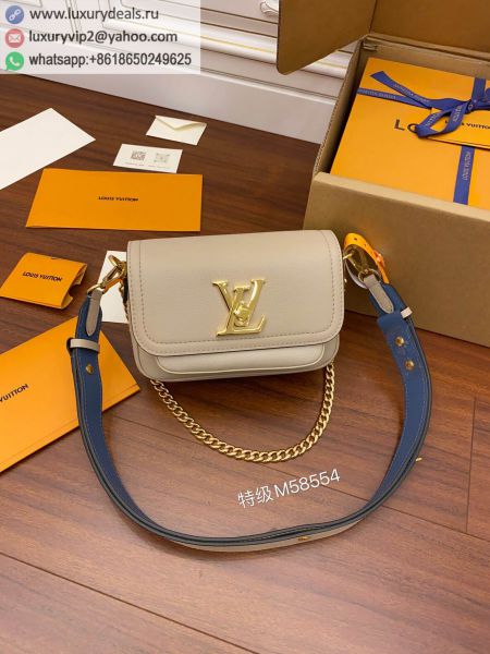Louis Vuitton LV Lockme Tender Bag M58554 Apricot Leather Shoulder Bags
