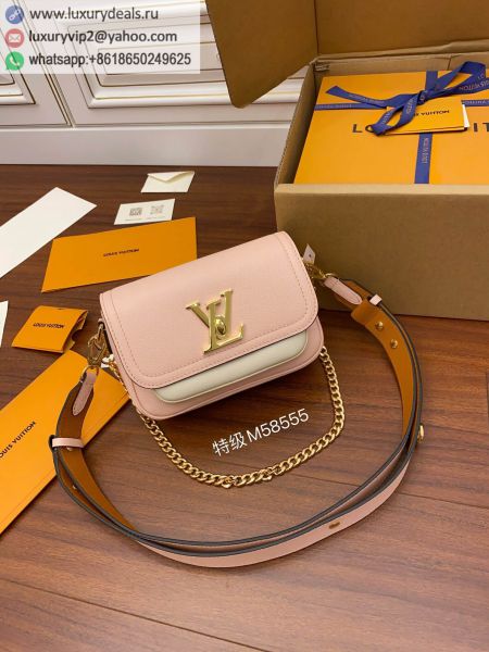 Louis Vuitton LV Lockme Tender Bag M58555 Pink Leather Shoulder Bags