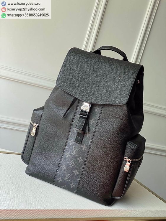 Louis Vuitton LV Outdoor M30417 Men Leather Backpack Bags Black