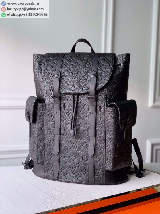Louis Vuitton LV Christopher PM M55699 Men Leather Backpack Bags Black