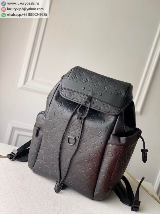 Louis Vuitton LV Discovery M43680 Men Leather Backpack Bags Black