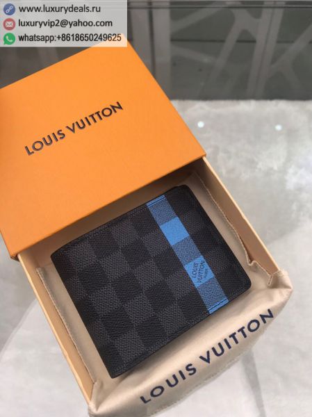 Louis Vuitton LV Slender N60086 Blue PVC Wallets