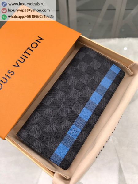 Louis Vuitton LV Brazza N60088 Blue PVC Wallets