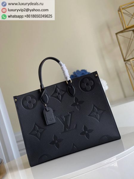 Louis Vuitton LV OnTheGo GM M44925 Black Leather Tote Bags