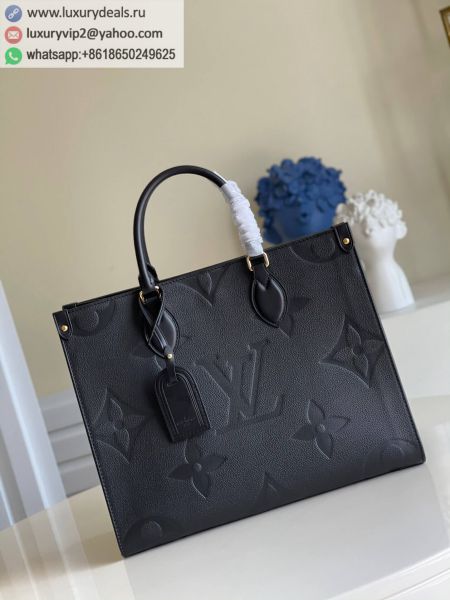 Louis Vuitton LV OnTheGo MM M45595 Black Leather Tote Bags