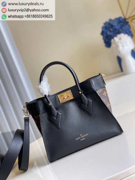 Louis Vuitton LV On My Side PM M57728 Black Leather Tote Bags