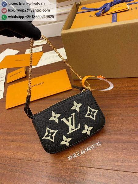Louis Vuitton LV Mini Pochette Accessoires M80732 Black Leather Clutch Bags