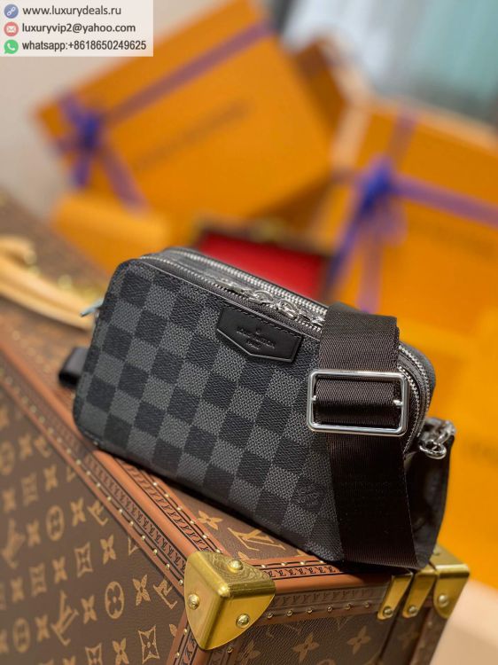Louis Vuitton LV Alpha Wearable N60418 Men Black PVC Shoulder Bags