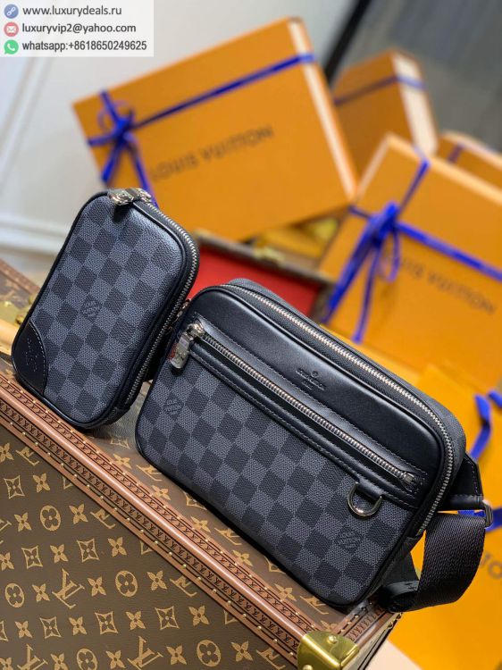 Louis Vuitton LV Scott Messenger N50018 Men Black PVC Shoulder Bags