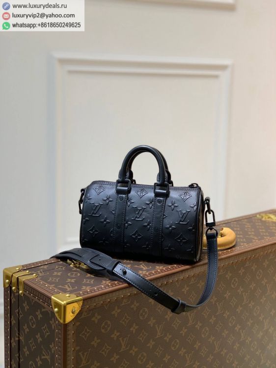 Louis Vuitton LV Keepall XS bag M57960 Men Black Leather Tote Bags