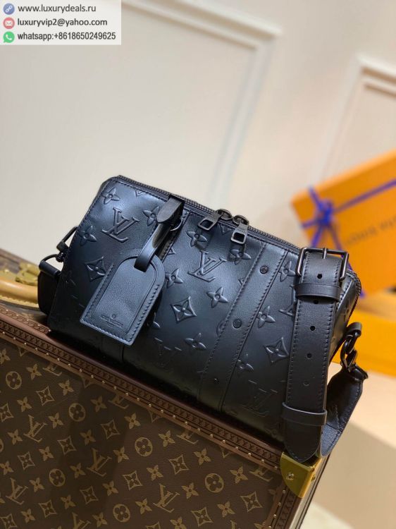 Louis Vuitton LV City Keepall bag M57955 Men Black Leather Shoulder Bags