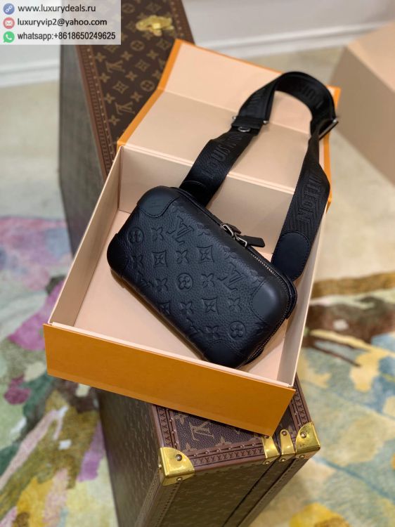Louis Vuitton LV Horizon Clutch bag M20439 Men Black Leather Shoulder Bags