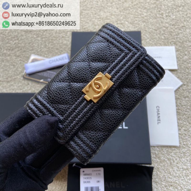 CHANEL Wallets A80603 Black Gold