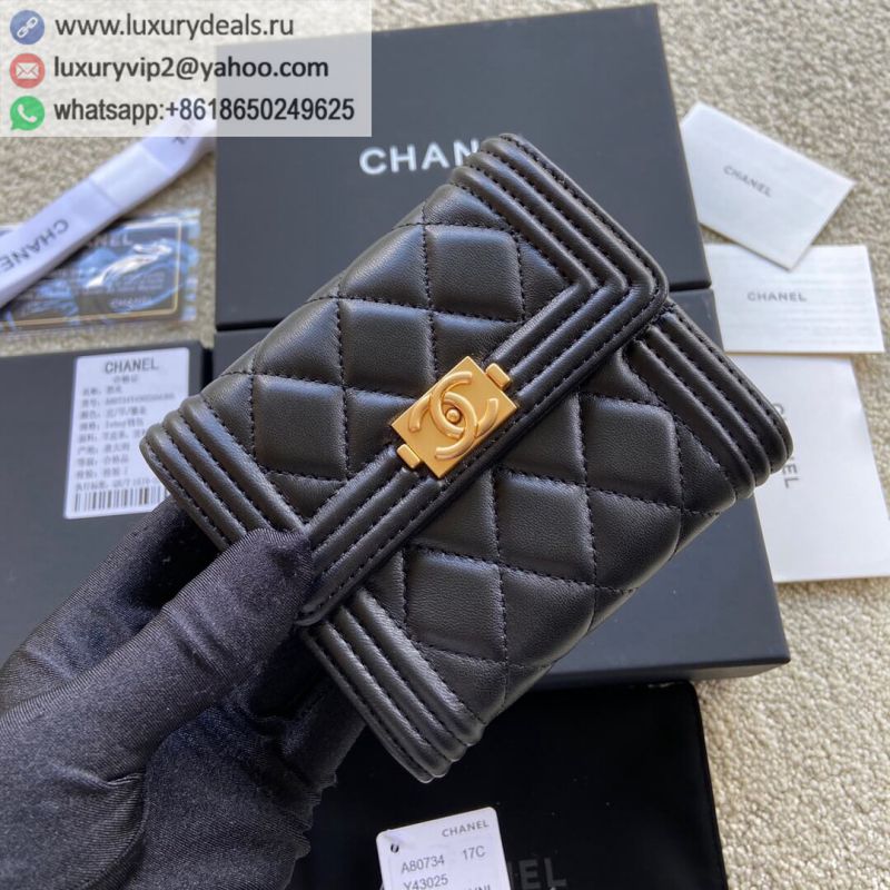CHANEL Wallets A80734 Black Gold
