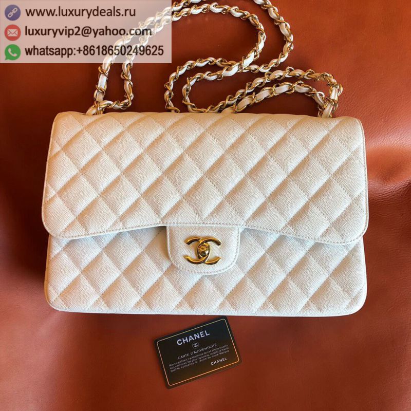 CHANEL Haas Classic flap bag CF30 A58600 White Gold Buckle