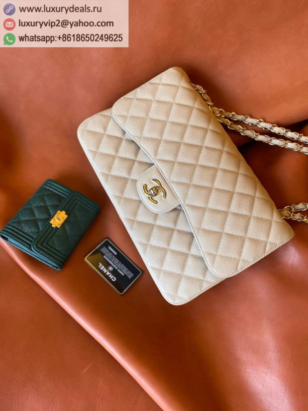 CHANEL Haas Classic flap bag CF30 A58600 Apricot Gold Buckle