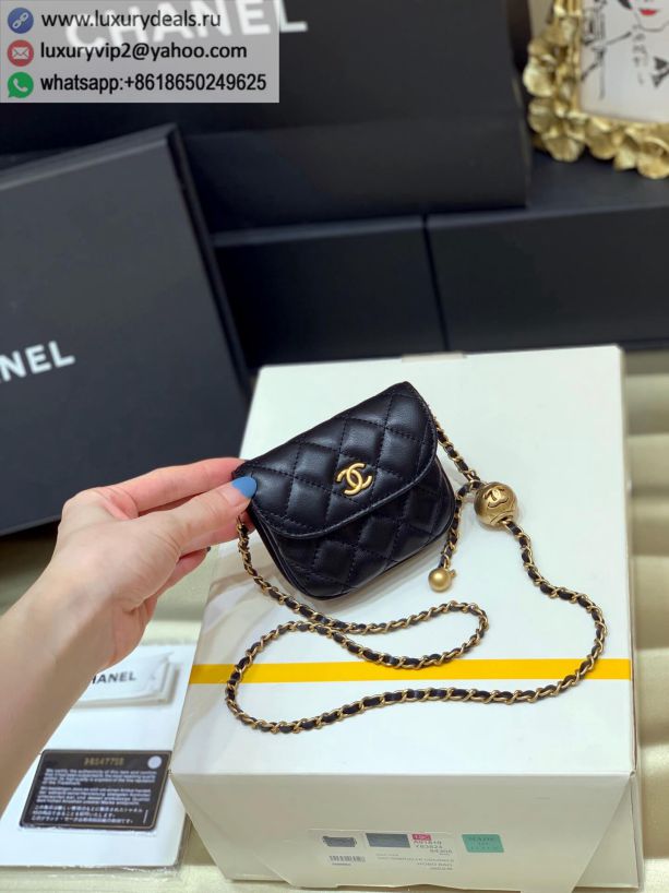 CHANEL Gold Fanny Packs Red AP1461 Black
