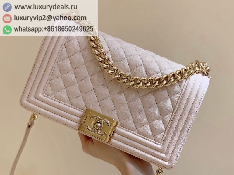 CHANEL Classic Leboy 25CM BAG A67086 Pink / Gold Buckle