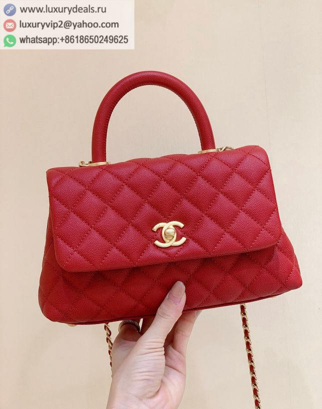 CHANEL Classic Coco handle 23CM A92990 Red / Gold Buckle