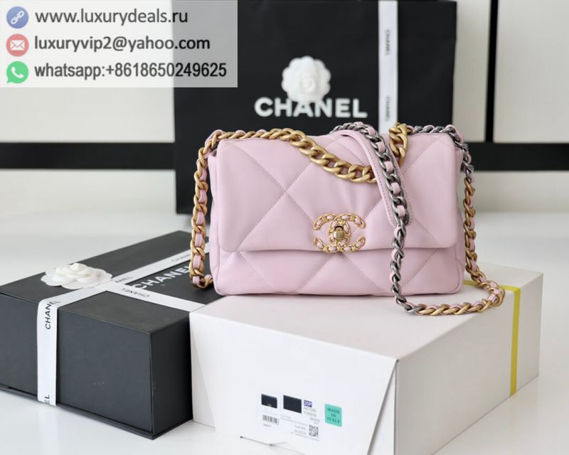 CHANEL Flap 19bag 26CM Pink Gold Buckle AS1160