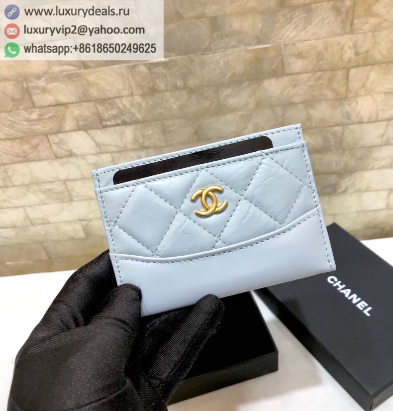 CHANEL Card Holder Wallets A84386 Blue