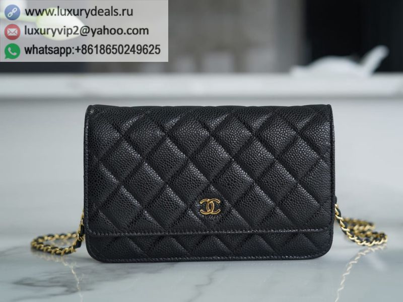 CHANEL Classic WOC A33814 Black Gold Buckle