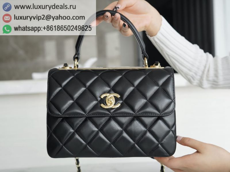 CHANEL Trendy CC 25 Classic Flap Bags A92236 Black Gold Buckle