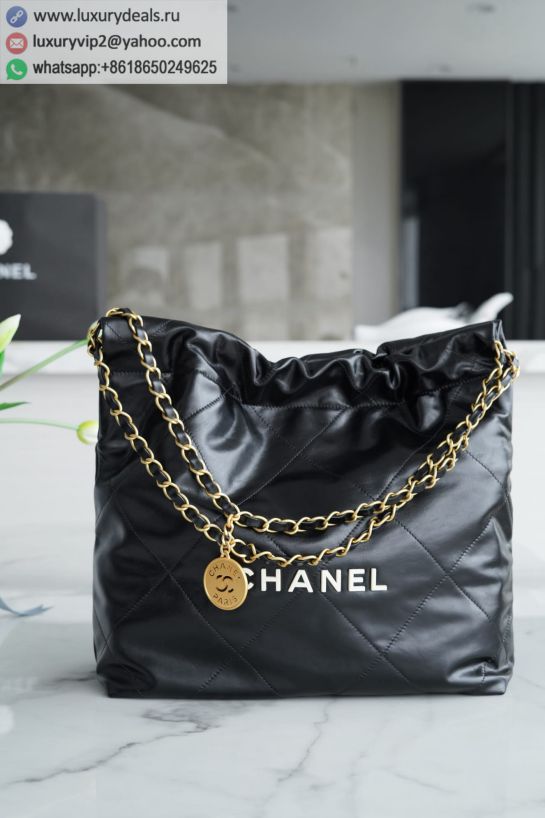 CHANEL 22 Small AS3260 Black White Buckle