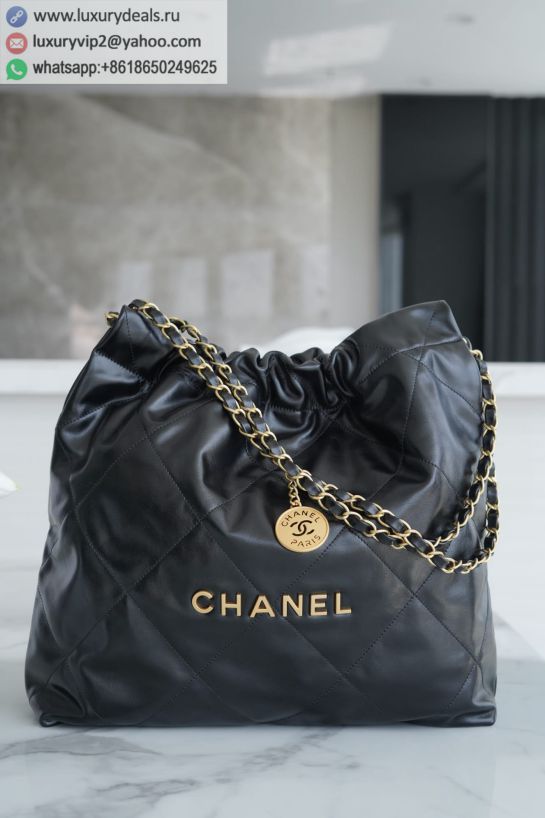 CHANEL 22 AS3261 Black Gold Buckle
