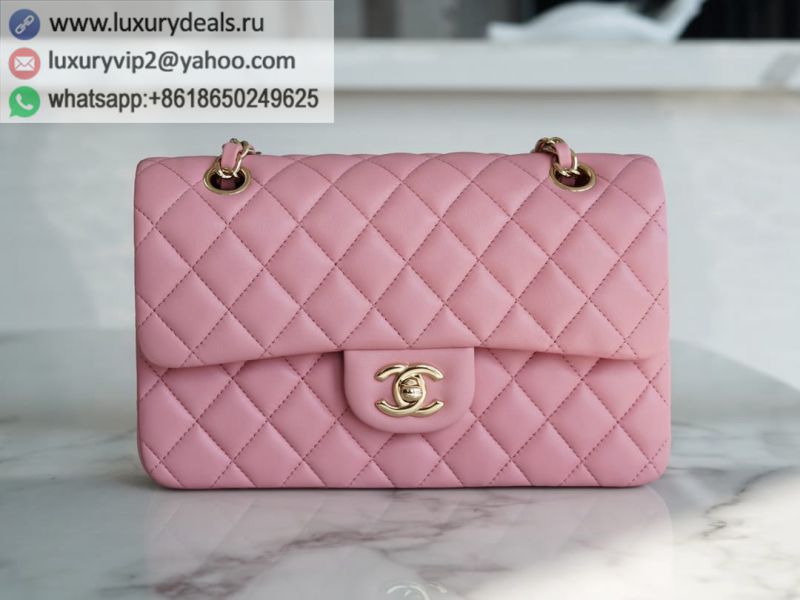 CHANEL CF25 Classic flap bag A01112 / Sakura Pink / Gold Buckle