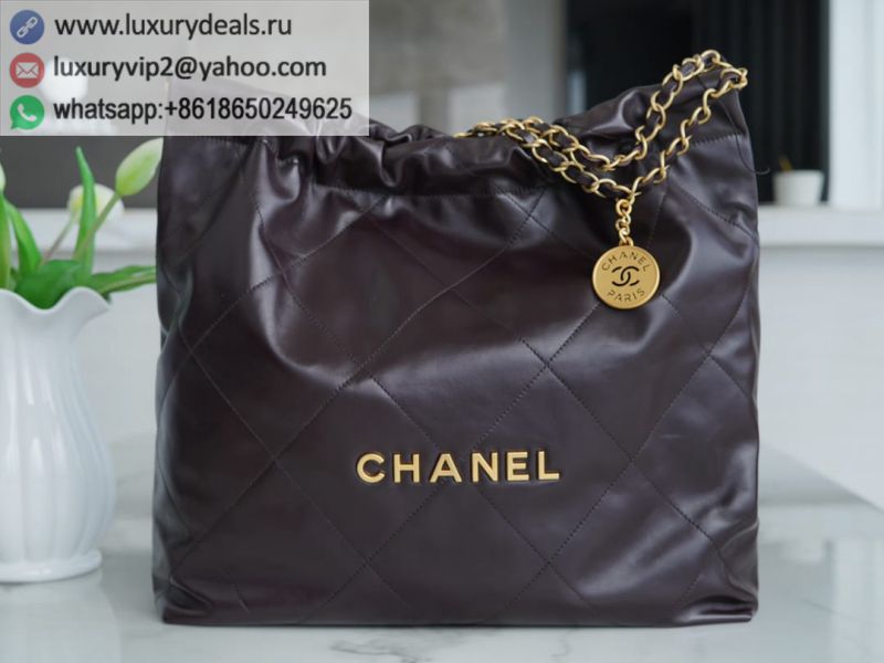 CHANEL 22 AS3261 Chocolate / Gold Buckle