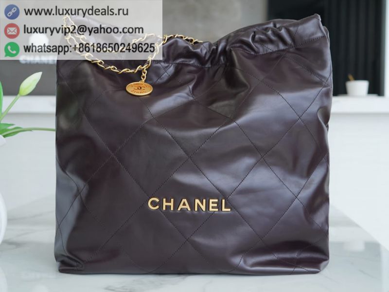 CHANEL 22 Large AS3262 Chocolate / Gold Buckle