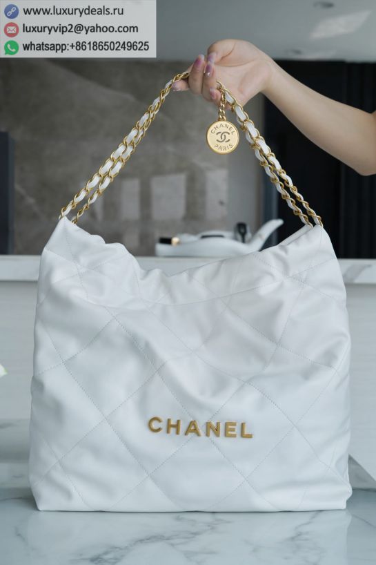 CHANEL 22 AS3261 White Gold Buckle