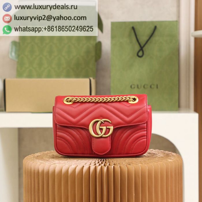 GUCCI Marmont Chain Shoulder Bags 446744 Red